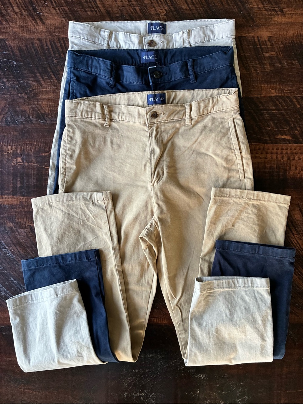 The Children’s Place (16) Boys Uniform Stretch Straight Chino Pants 3-Pack
